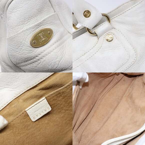CELINE Boogie Hand Bag Leather White Gold - Picture 11 of 13